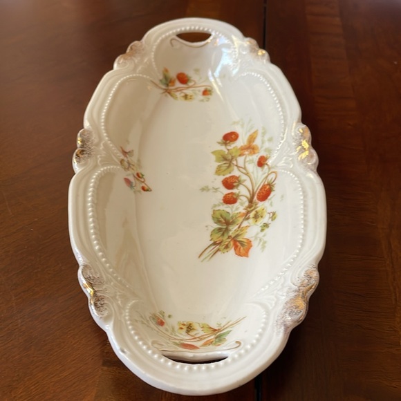 Vintage oval serving Relish Dish wild strawberry pattern Bavaria - Picture 5 of 7